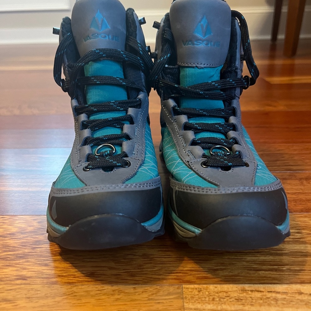 Vasque Gray and Teal Hiking Boots with Ankle Support